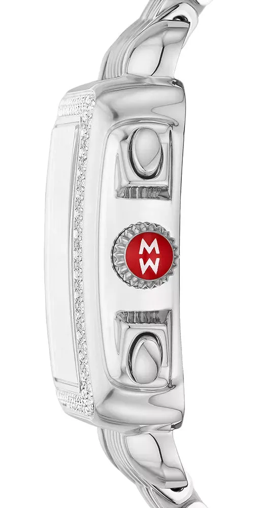 Michele Deco Chronograph Stainless Steel Diamonds Mother-of-Pearl Dial Date Womens Watch MWW06A000775