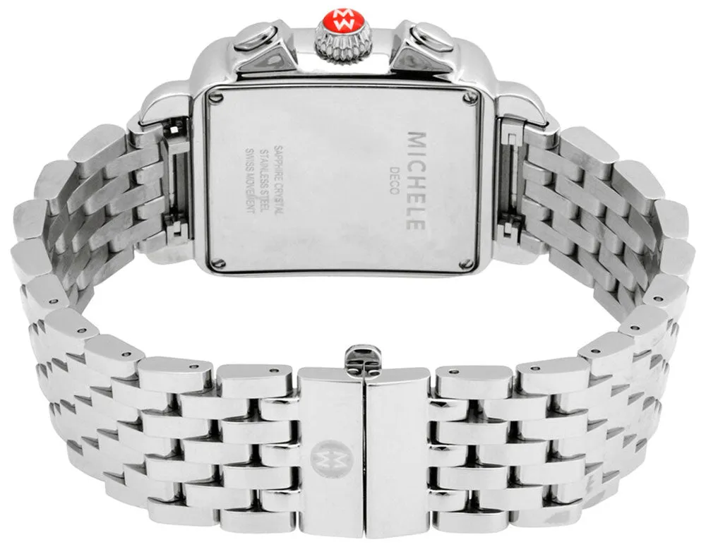 Michele Deco Chronograph Stainless Steel Diamonds Mother-of-Pearl Dial Date Womens Watch MWW06A000775