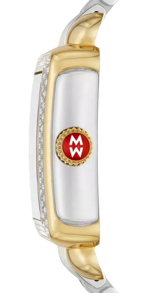 Michele Deco Madison Two-Tone Steel Diamonds Purple Mother-of-Pearl Dial Rectangle Womens Watch MWW06T000248
