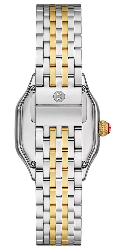 Michele Meggie Two-Tone Steel Diamonds Square Peony Pink Mother-of-Pearl Dial Womens Watch MWW33B000014