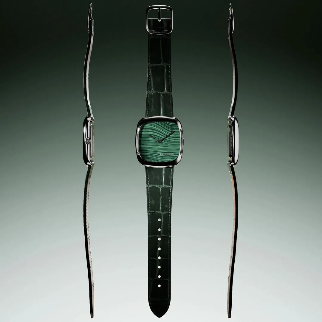 Natural Malachite Stone in Stainless