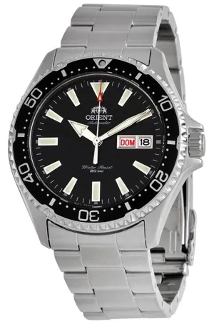 Orient Kamasu Automatic Stainless Steel Black Dial Day-Date Divers Mens Watch RA-AA0001B19