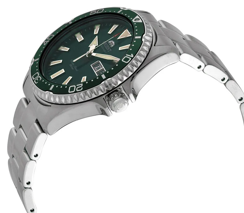 Orient Kamasu Automatic Stainless Steel Green Dial Day/Date Divers Mens Watch RA-AA0004E19A