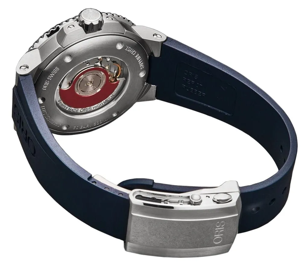 Oris Aquis Automatic Stainless Steel Blue Rubber Strap Blue Dial GMT Date Divers Mens Watch 798 7754 4135-07 4 24 65EB