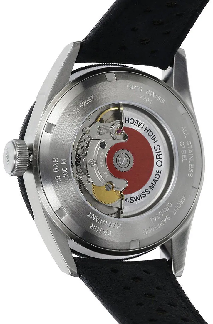 Oris Artix Audi Sport GMT Automatic Stainless Steel Black Leather Strap Date Mens Watch 01 747 7701 4461-07 5 22 87FCS