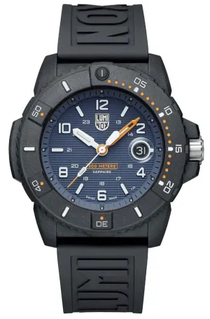 Special Edition Luminox Navy SEAL Foundation CARBONOX Blue Dial Black Rubber Strap Date Divers Quartz Mens Watch XS.3602.NSF