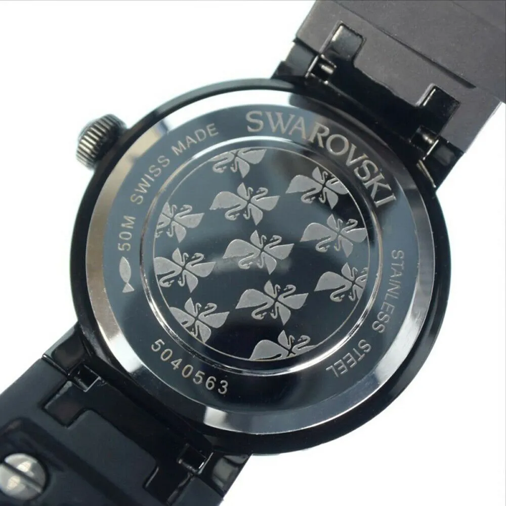 Swarovski New Octea Sport Crystal Zebra Pattern Dial Black Rubber Strap Womens Watch 5040563