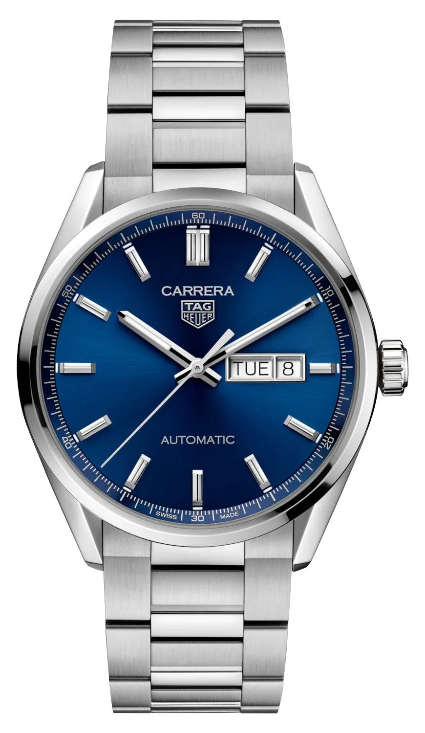 TAG Heuer Carrera Automatic Stainless Steel Blue Dial Day/Date Mens Watch WBN2012.BA0640