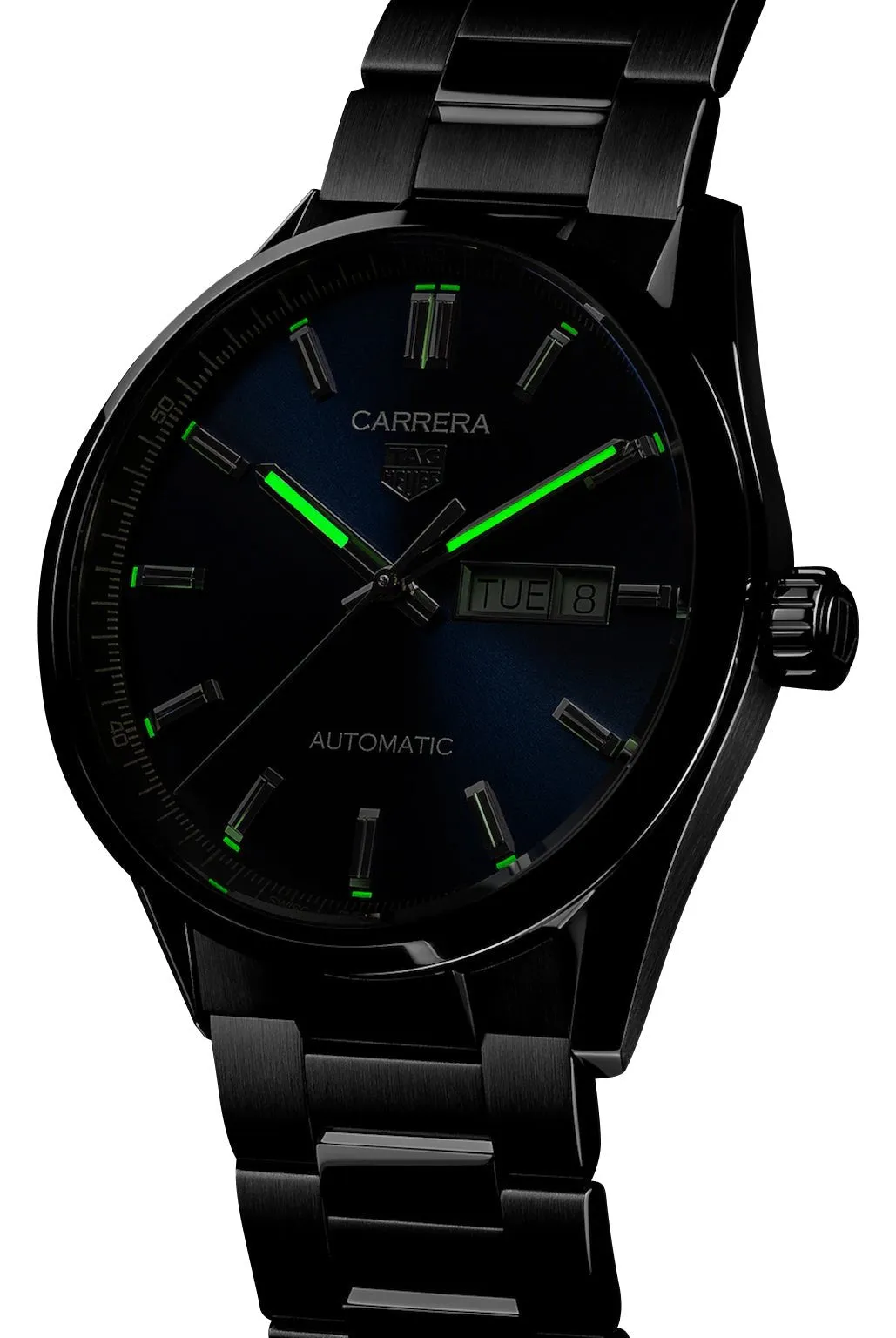 TAG Heuer Carrera Automatic Stainless Steel Blue Dial Day/Date Mens Watch WBN2012.BA0640
