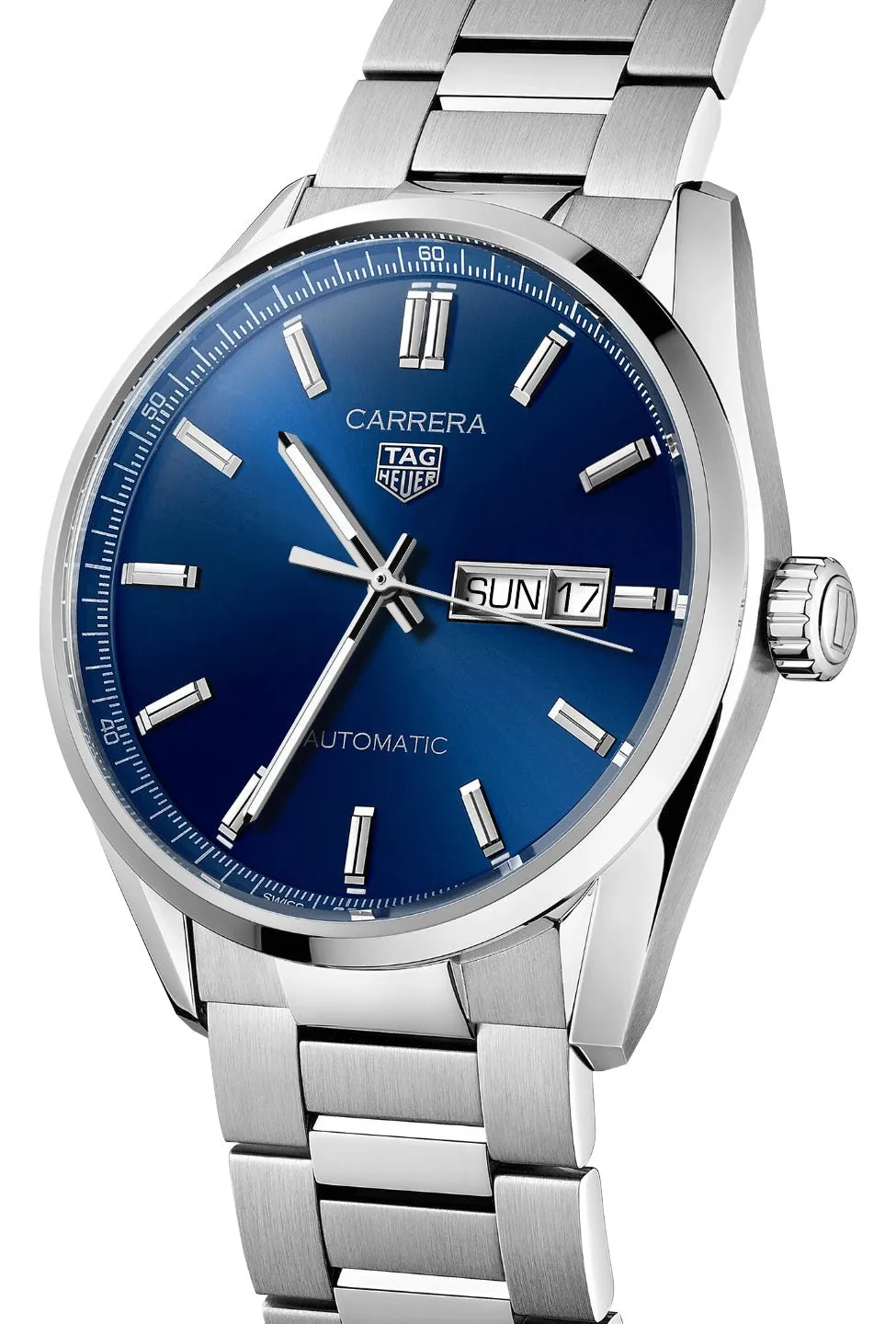 TAG Heuer Carrera Automatic Stainless Steel Blue Dial Day/Date Mens Watch WBN2012.BA0640