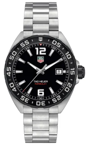 TAG Heuer Formula 1 Stainless Steel Black Dial Date Divers Quartz Mens Watch WAZ1110.BA0875