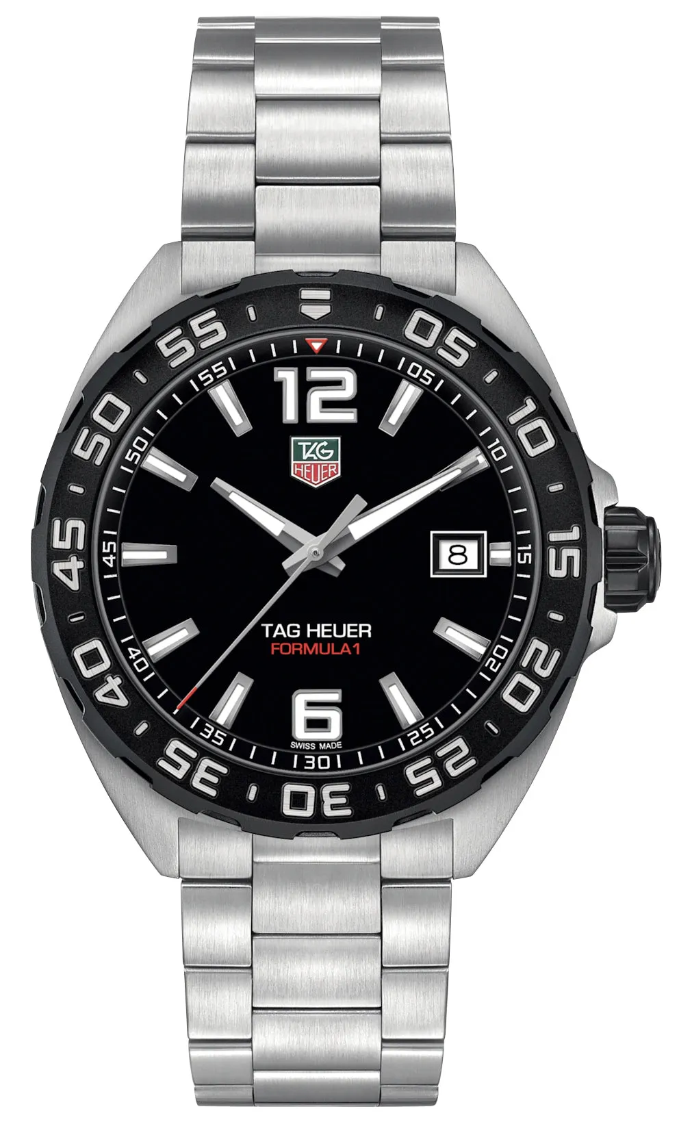 TAG Heuer Formula 1 Stainless Steel Black Dial Date Divers Quartz Mens Watch WAZ1110.BA0875