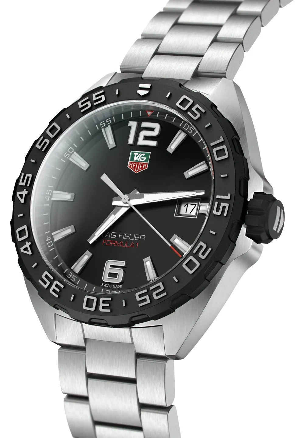 TAG Heuer Formula 1 Stainless Steel Black Dial Date Divers Quartz Mens Watch WAZ1110.BA0875