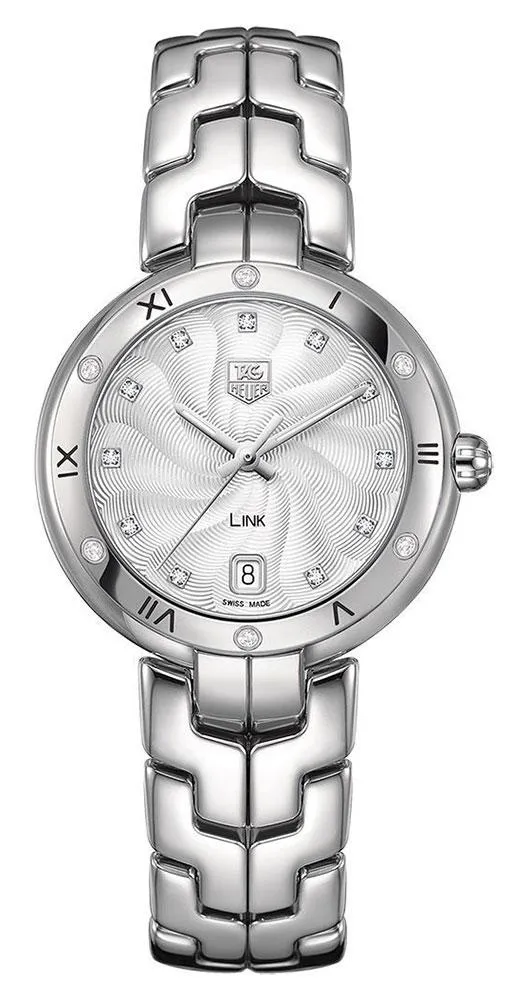 TAG Heuer Link Stainless Steel Silver-Tone Dial Diamonds Date Quartz Womens Watch WAT1312.BA0956