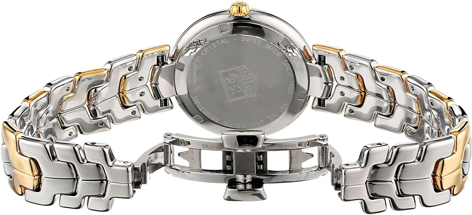 TAG Heuer Link Yellow Gold and Steel Silver-Tone Dial Diamonds Date Quartz Womens Watch WAT1352.BB0962