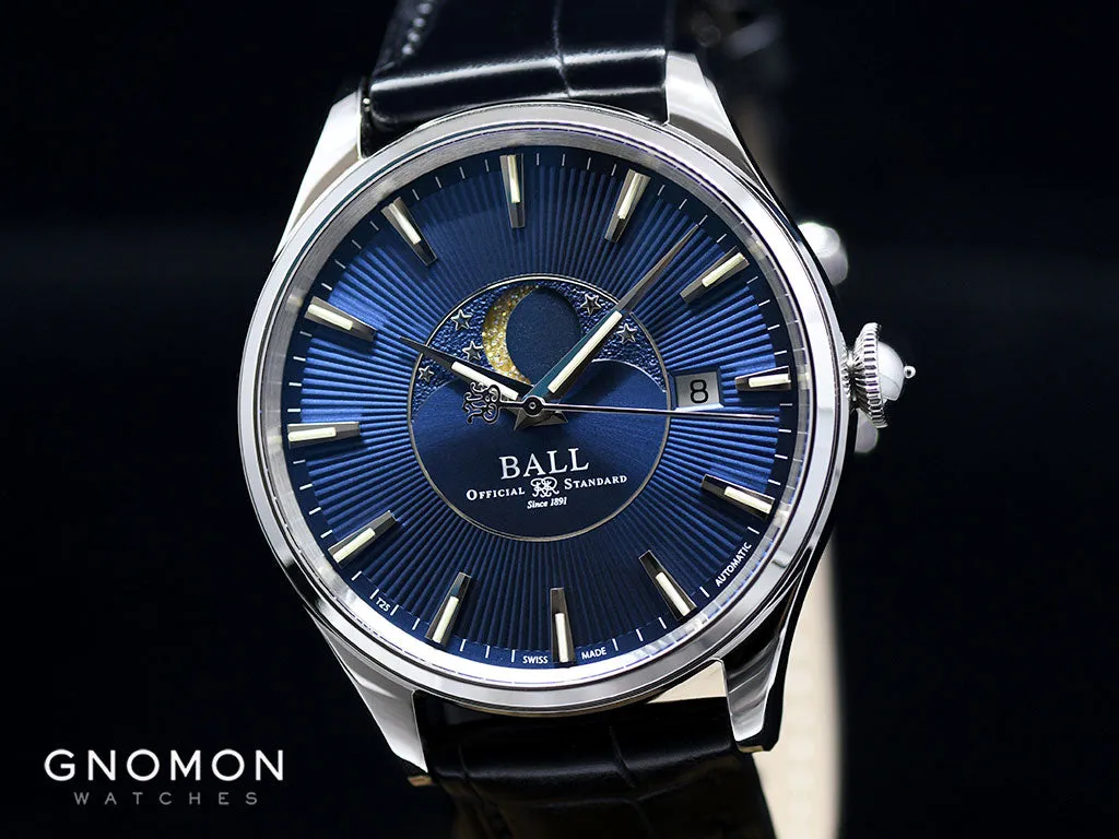 Trainmaster Moon Phase Blue - Leather - Ref. NM3082D-LLJ-BE
