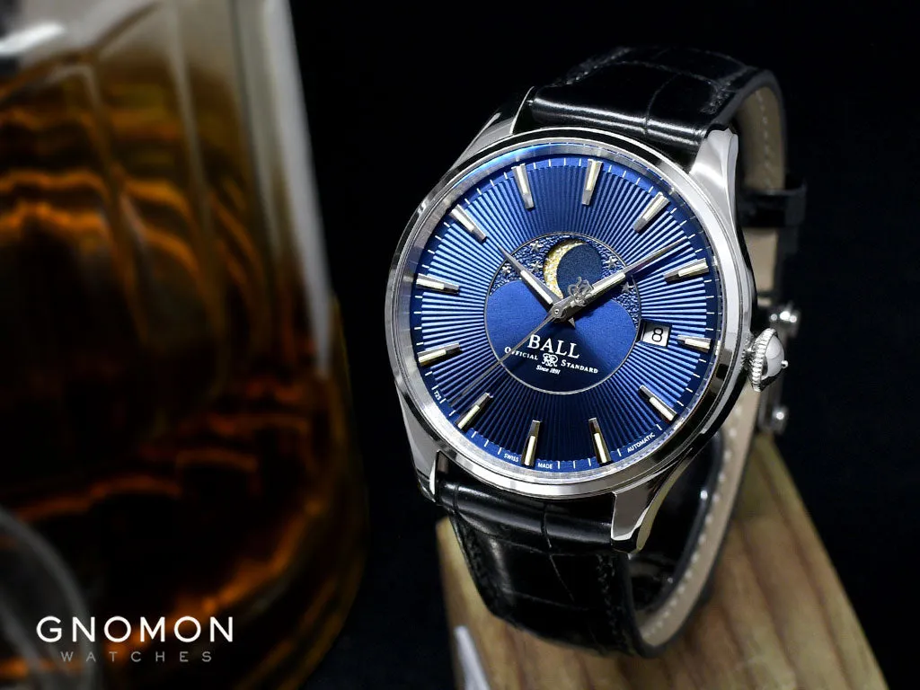 Trainmaster Moon Phase Blue - Leather - Ref. NM3082D-LLJ-BE
