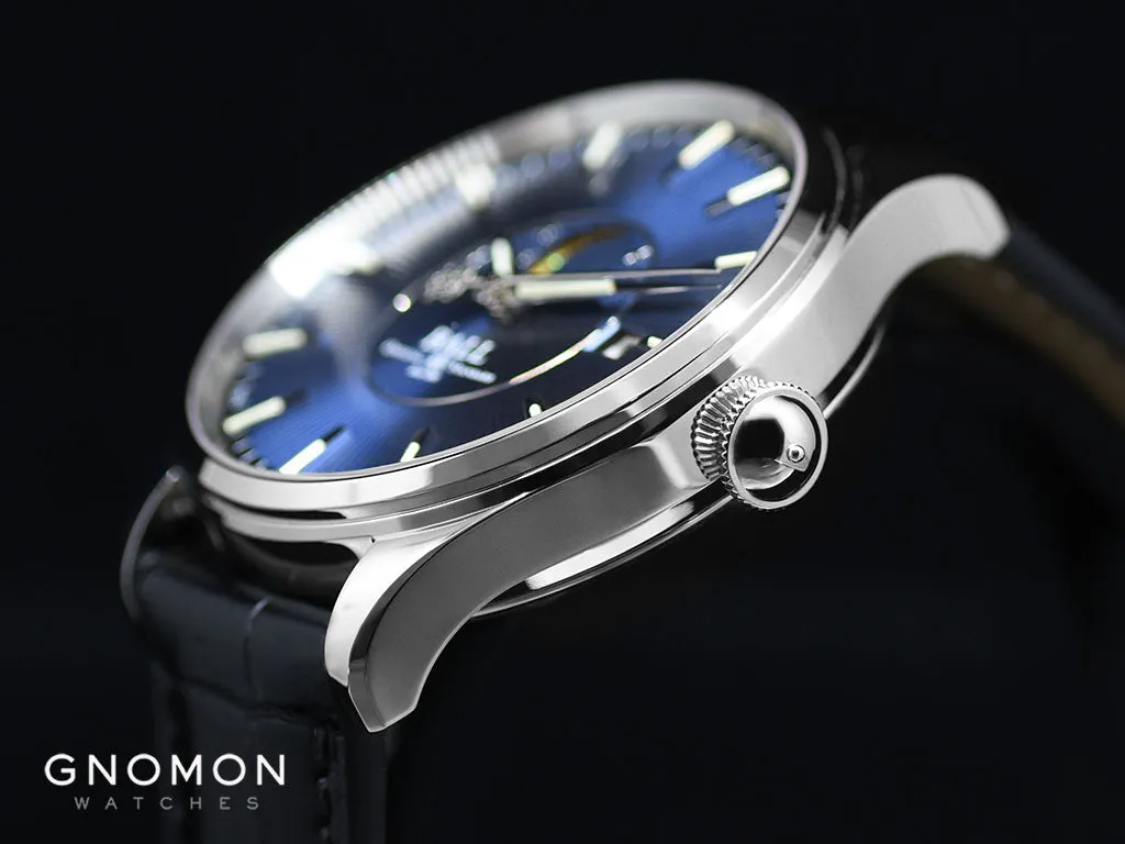 Trainmaster Moon Phase Blue - Leather - Ref. NM3082D-LLJ-BE