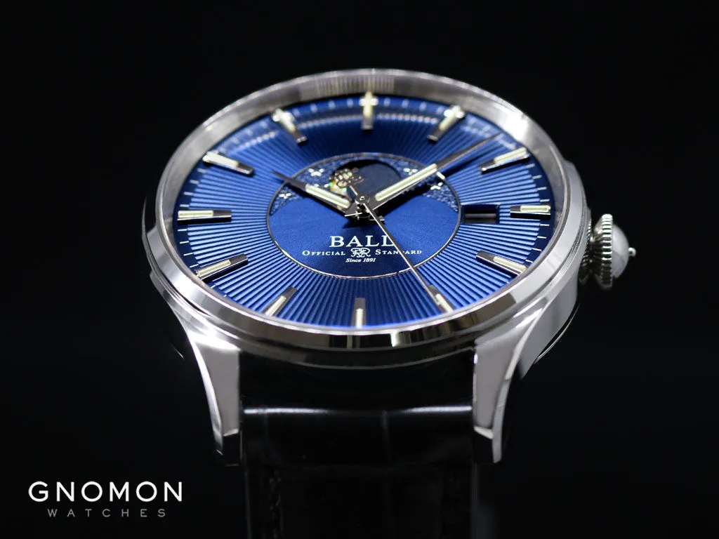 Trainmaster Moon Phase Blue - Leather - Ref. NM3082D-LLJ-BE